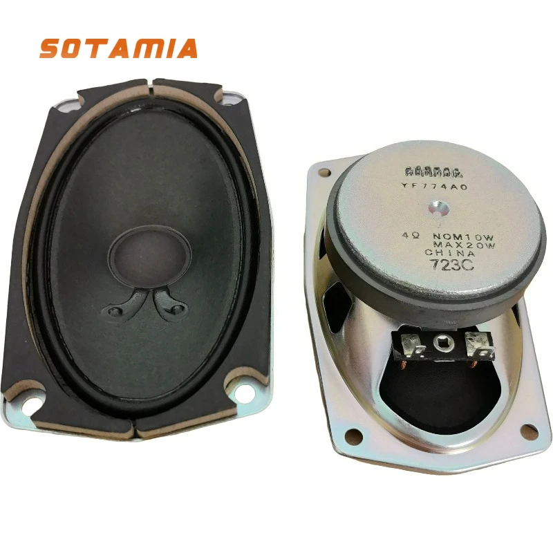 SOTAMIA 2Pcs Rectangular Full Range Audio Speaker 4 Ohm 10W Home Smart Electronic Keyboard Speaker for Yamaha