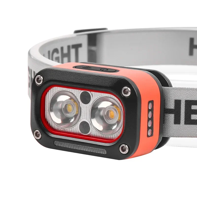 New 2 * XTE Three Light Source Strong Light Sensing Headlight USB Charging Outdoor Night Running LED Lighting Headlight