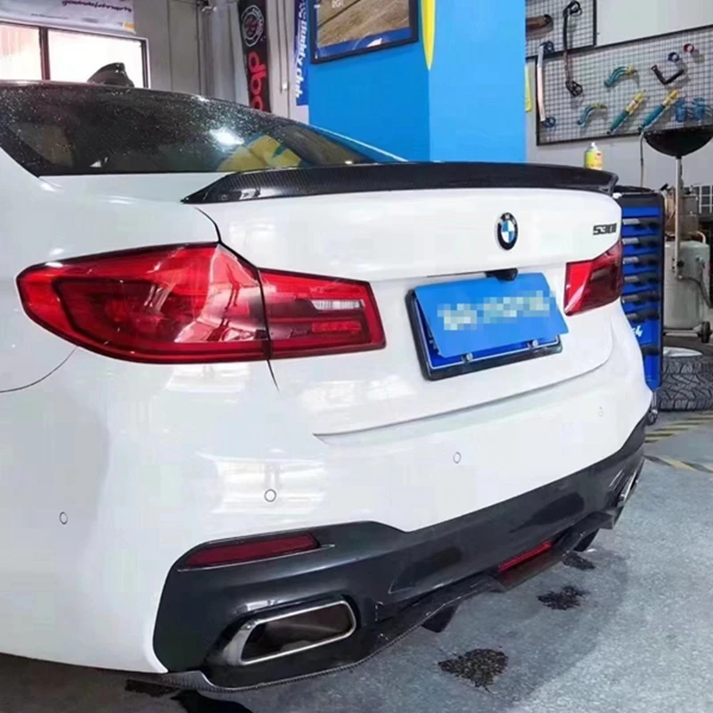 

Для BMW 5 серии G30 G38 и M5 F90 3D стиль из углеродного волокна задний спойлер крыло багажника 2016-2023 FRP глянцевый черный кованый карбон