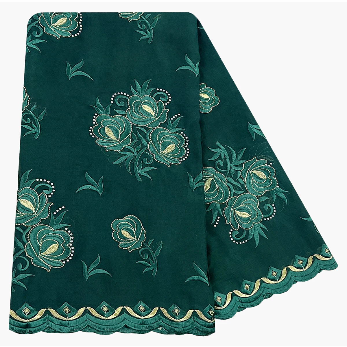 

High Quality 100% Cotton Fabric Rayon Cotton Thread Eembroidered Scarf African Women Hijab Muslim Scarf Dubai Excellent Style