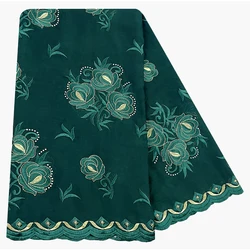 High Quality 100% Cotton Fabric Rayon Cotton Thread Eembroidered Scarf African Women Hijab Muslim Scarf Dubai Excellent Style
