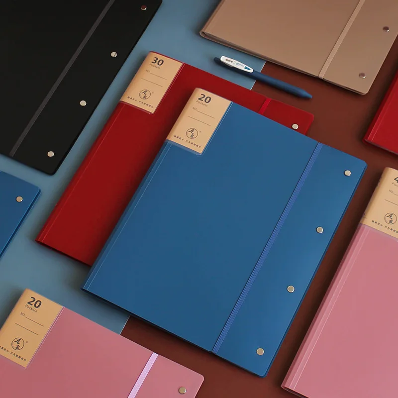 A3 Insert File Folders Big 20/30/40pages Display Books Transparent Document Storage Bags For Office Student Back To School Gifts