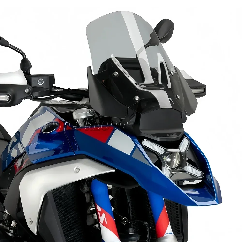 Motorcycle modification accessories for BMW R 1300 GS: front windshield/deflector and front spoiler components.