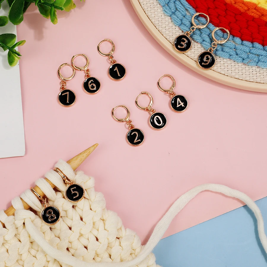 10개 드립 오일 합금 에나멜 숫자 0~9 뜨개질 줄  - Stitch Marker Ring 리뷰 및 가격