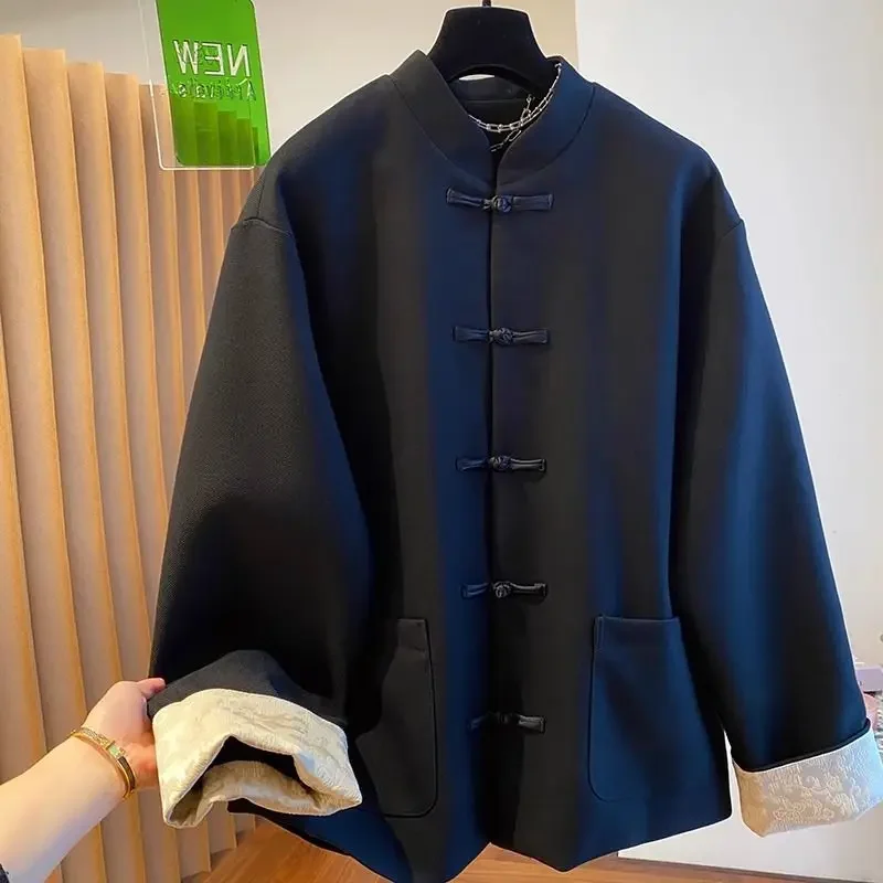 

2025 New Classic Unisex Blazer Coat High-end Good-looking Black Chinese Style Tang Suit Jacket Men Women Spring Autumn Loose Top
