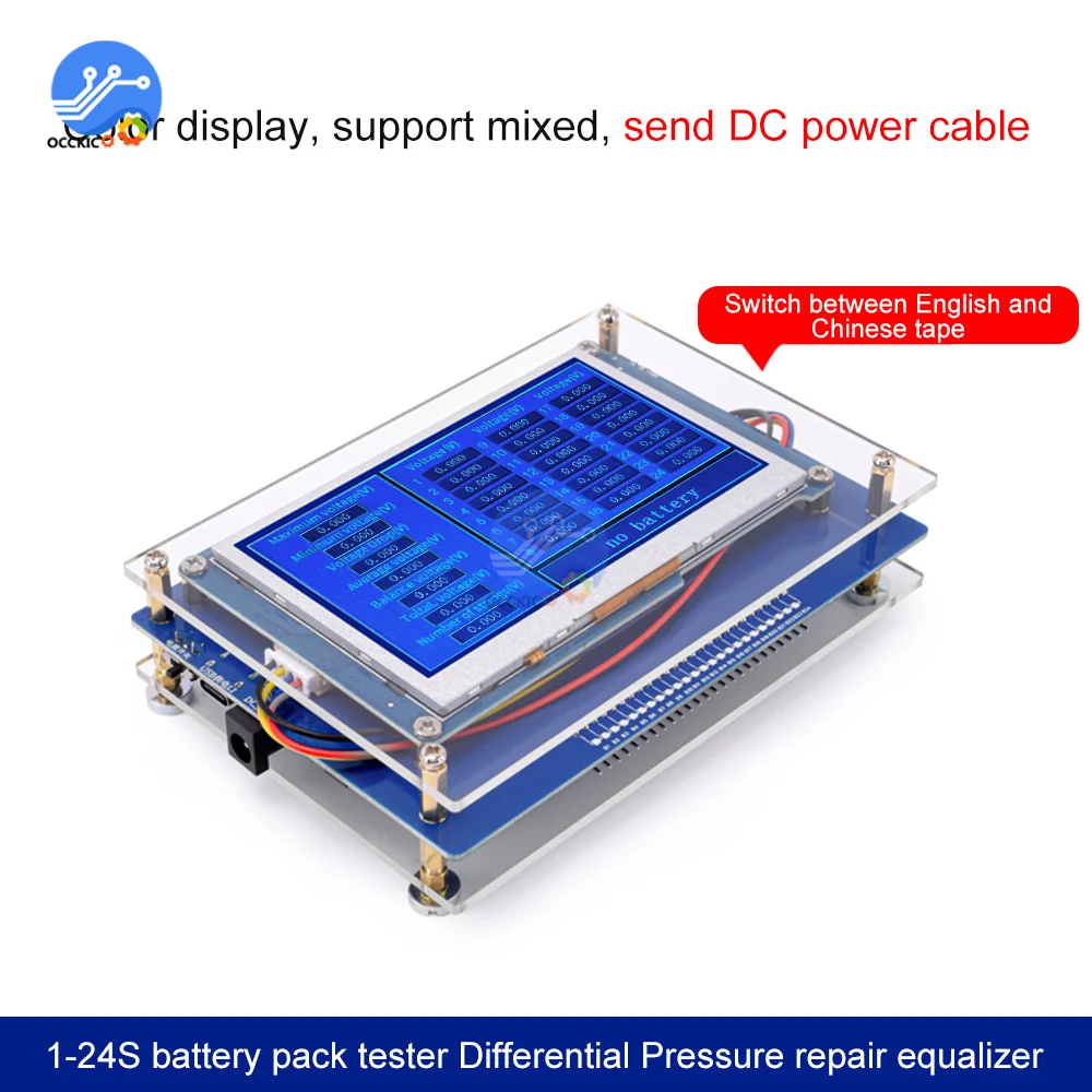 1S-24S Lithium Battery Pack Single Cell Measurement Series String Voltage Measuring Monitor Identify Tester Li-ion Lifepo4