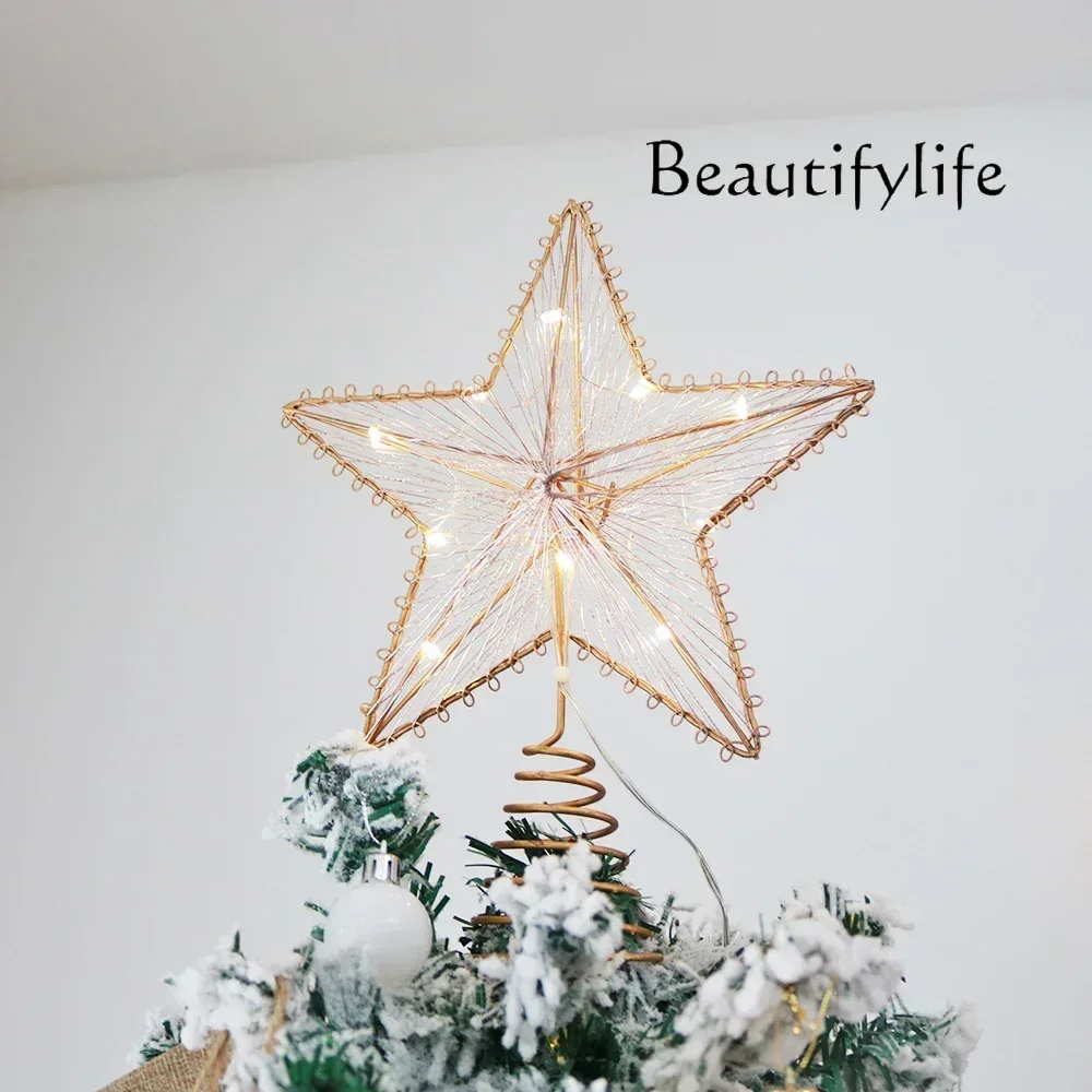 

BJ Красивая светящаяся белая елка для гостиной, набор рождественской елки, очень красивое украшение для дома, высокого класса,