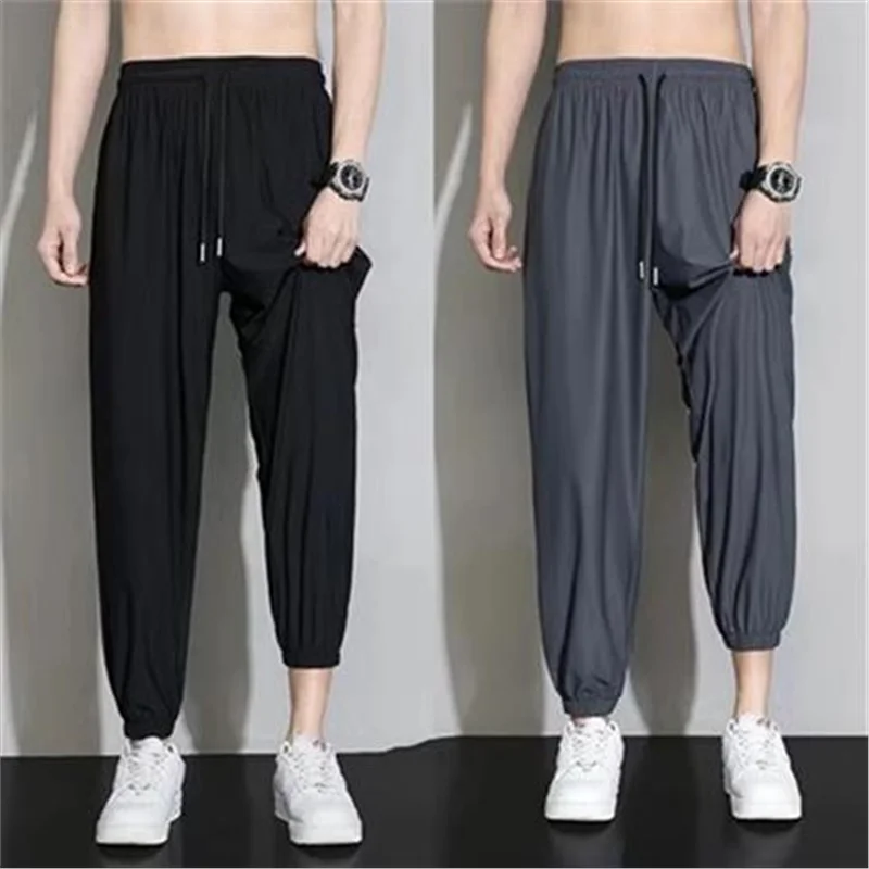 Herren-Arbeitshose aus dünner Eisseide, lockere Passform, Qui Dry, neunteilig, sommerlich, erschwinglich, jugendlich, SLE-Nylongewebe