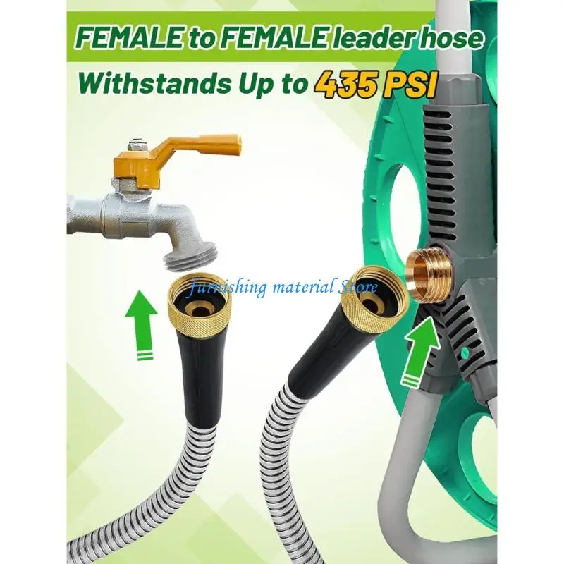 Y5GD Short Extension 3FT Brass Connectors Hose For Faucets And Reel Hookups