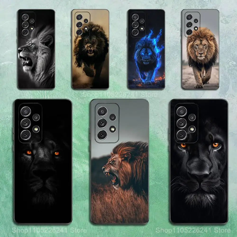 

Animal Cool Lion For Samsung S9,S10,S20,S10,S21,S25,S24,S23,Ultra,FE,Plus,Lite,Soft Silicone Black Case
