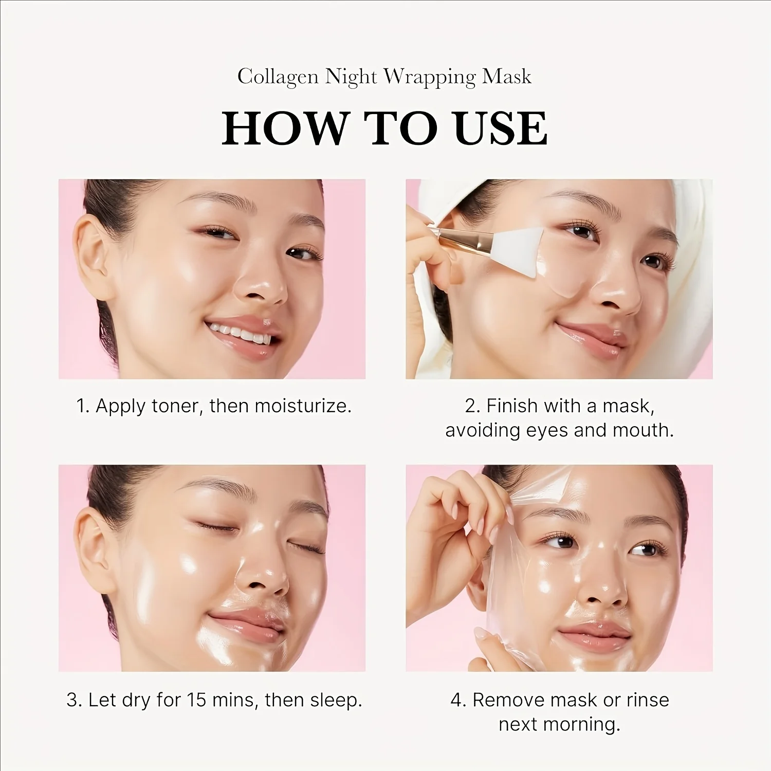 Nacht Collageen Wikkelmasker Verjonging Hydraterende Verhelderende Koreaanse Gezichtsmasker Maak Glowy Huid Elasticiteit Gezichtsmasker