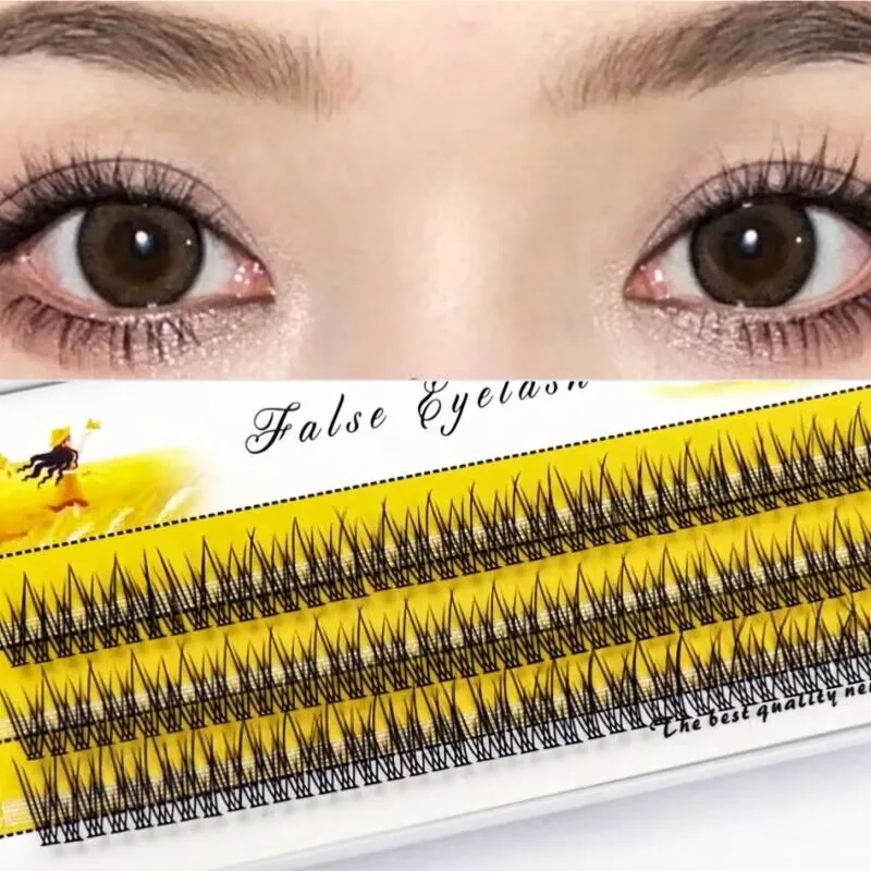 Mink Eyelashes 1 Box/120 Bunches Natural 3D Russian Individual Eyelash cluster Makeup tools Fish Tail False Eyelashes wholesal