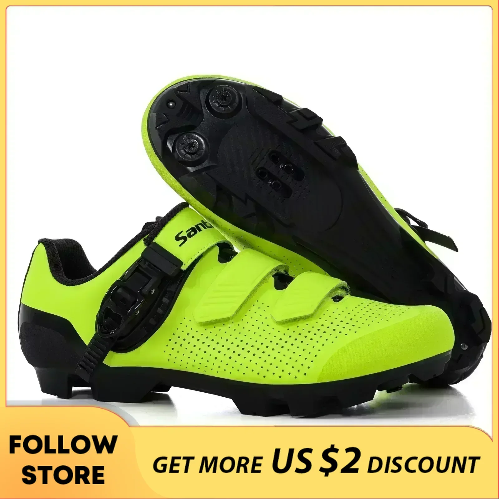 Santic Cycling Mountain Locking Shoes Men Bike Power Outdoor Sports MTB Adult Comfortable Casual Sneakers Bike Shoes Unisex