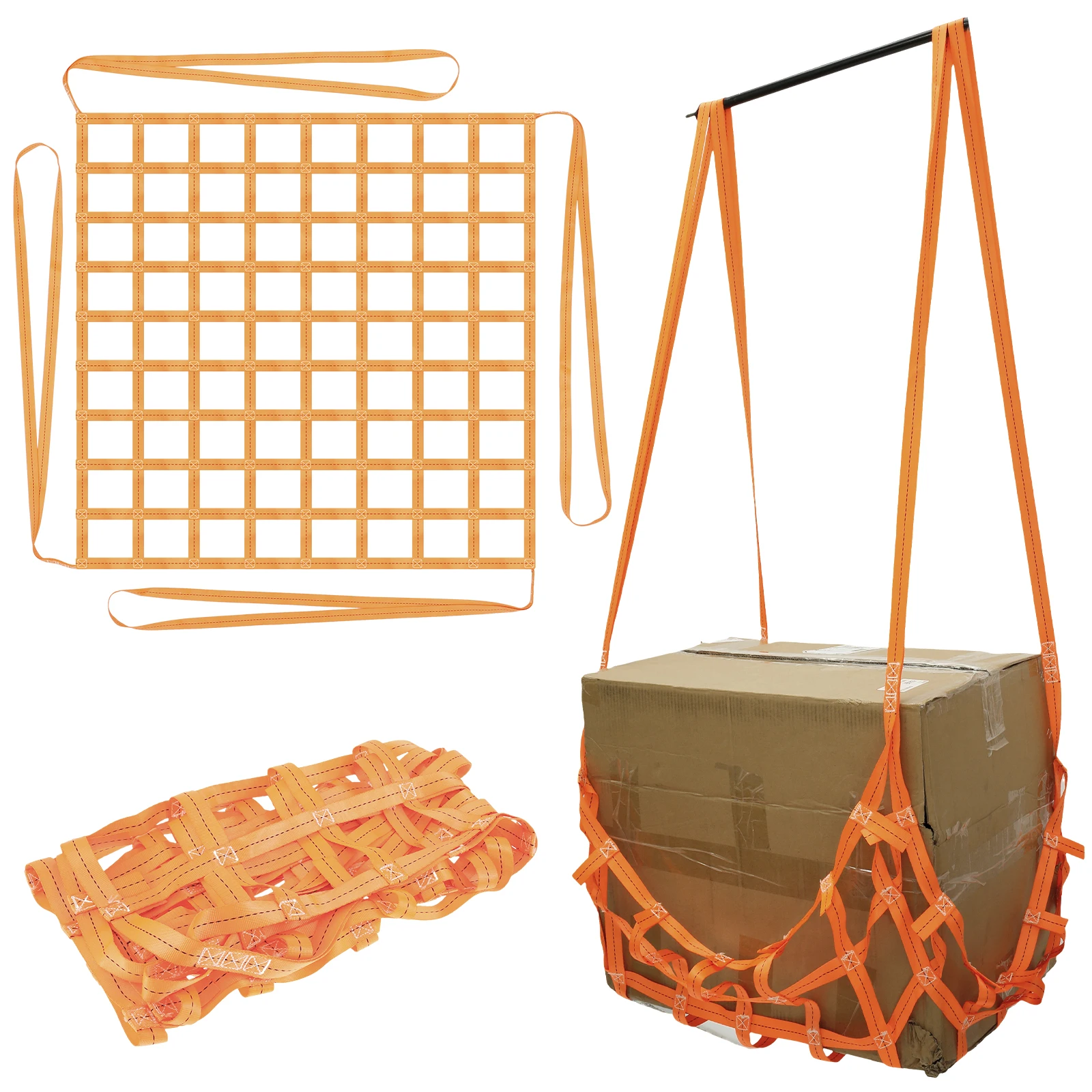 300KG Cargo Lifting Nets1x1M Polyester Sling Hoisting Net Load Capacity Cargo Hanging Net for Loading and Unloading Cargo