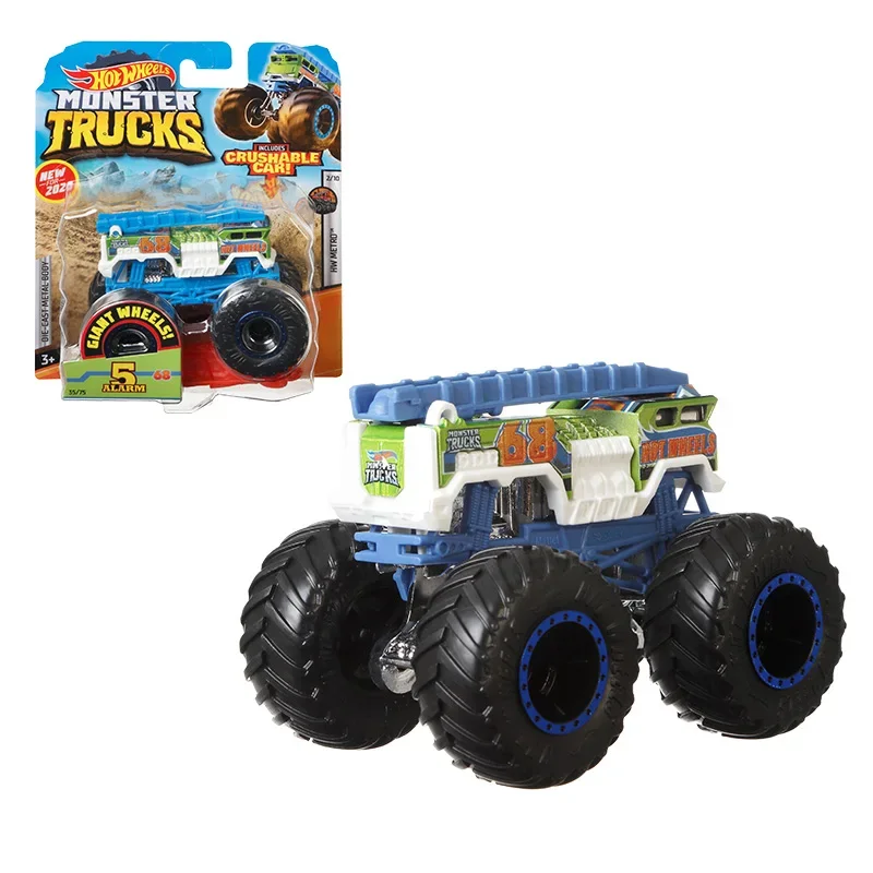 Original Hot Wheels Monster Trucks Car Model Giant Wheels MEGA WREX Diecast 1/64 Vehicle Kid Boy Toys for Cildren Birthday Gift