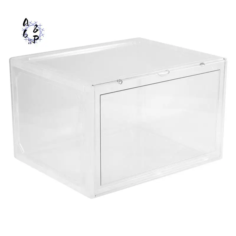 

A68P-Magnetic Suction Sneaker Storage Box Transparent Basketball Shoes Shoe Box Collection Display Shoe Cabinet
