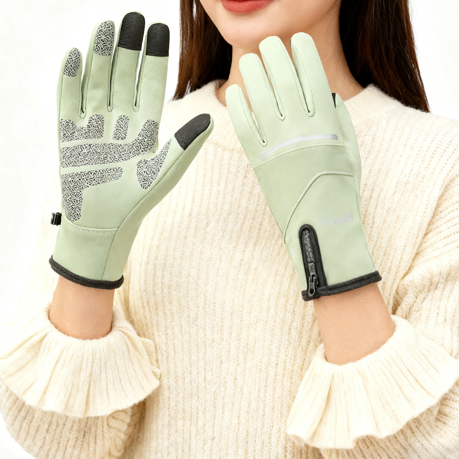 Radfahren Handschuhe Winter Touchscreen Fahrrad Handschuhe Outdoor Roller Winddicht Reiten Motorrad Ski Warme Fahrrad Handschuhe