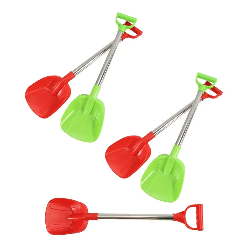 ABTI-5PCS Kids Snow Shovel For Winter Square Small Digging Shovels With Plastic Scoop For Beach Driveway Car Garden