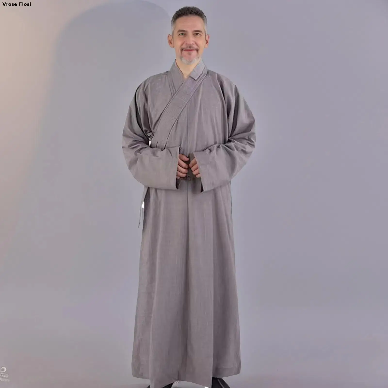 2024 New Traditional Chinese Clothing Long Robes For Buddhism Monk Buddhist Clothing For Adults Men Haiqing Meditation Gown