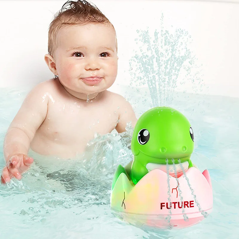 Baby Bath Toys Dinosaur Bath Toys Automatic Water Spray Light Up Sprinkler Bathtub Bathroom Pool Swimming for Kids Toddler Gift