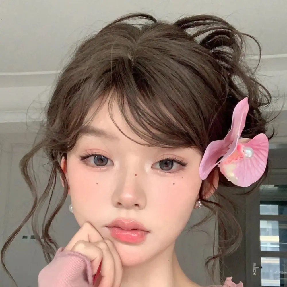 مشبك شعر لؤلؤ فالاينوبسيس للنساء ، الأوركيد ، الفراشة ، منقار البط ، إكسسوارات الشعر ، مشابك شعر بالزهور