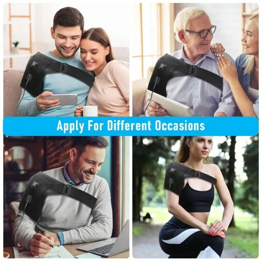 ไฟฟ้าเครื่องทําความร้อนอุ่นไหล่ BRACE Wrap ไหล่นวดสนับสนุนเข็มขัดสําหรับแขนไหล่ฟิตเนสรั้ง Keep WARM