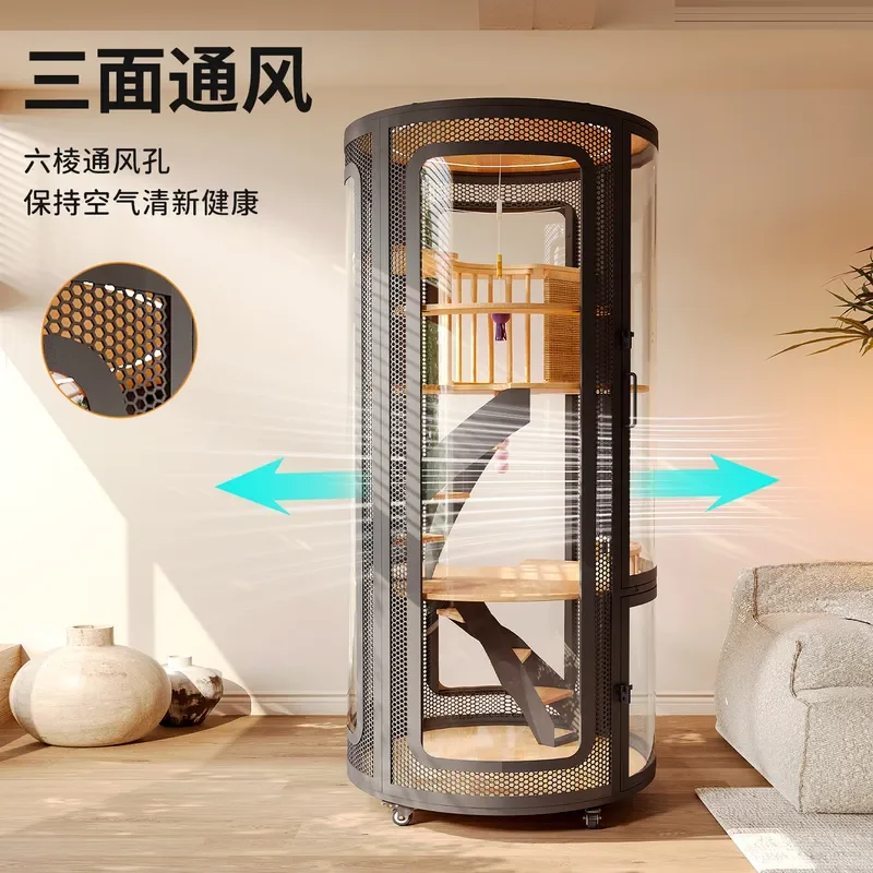 Meow Zan Xingyue Castle 360 Cat Villa Indoor Round Luxury Large Cat Nest Four Seasons Cat Cabinet Home Cage