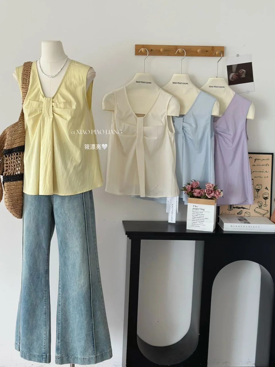 Korean Sweet Age Reducing Relaxation Top for Summer Commuting, Simple and Slim, Versatile Sleeveless Tank Top vests T-shirts