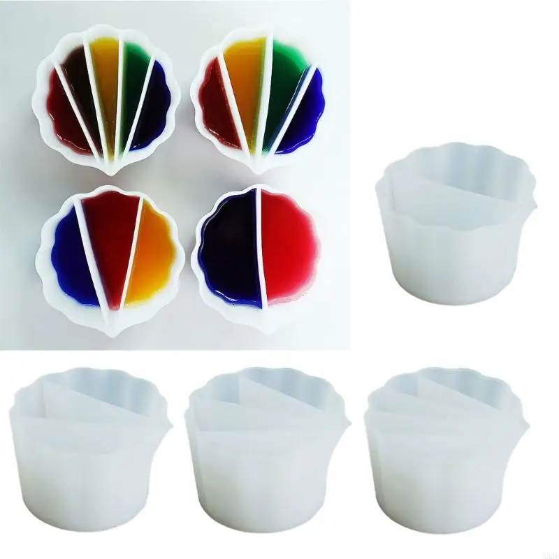 

A52E Silicone Mixing Color Cups Toning Cups Crystal Epoxy Resin Glue Distributing Cup DIY Mixing Glue Cups for Distributions