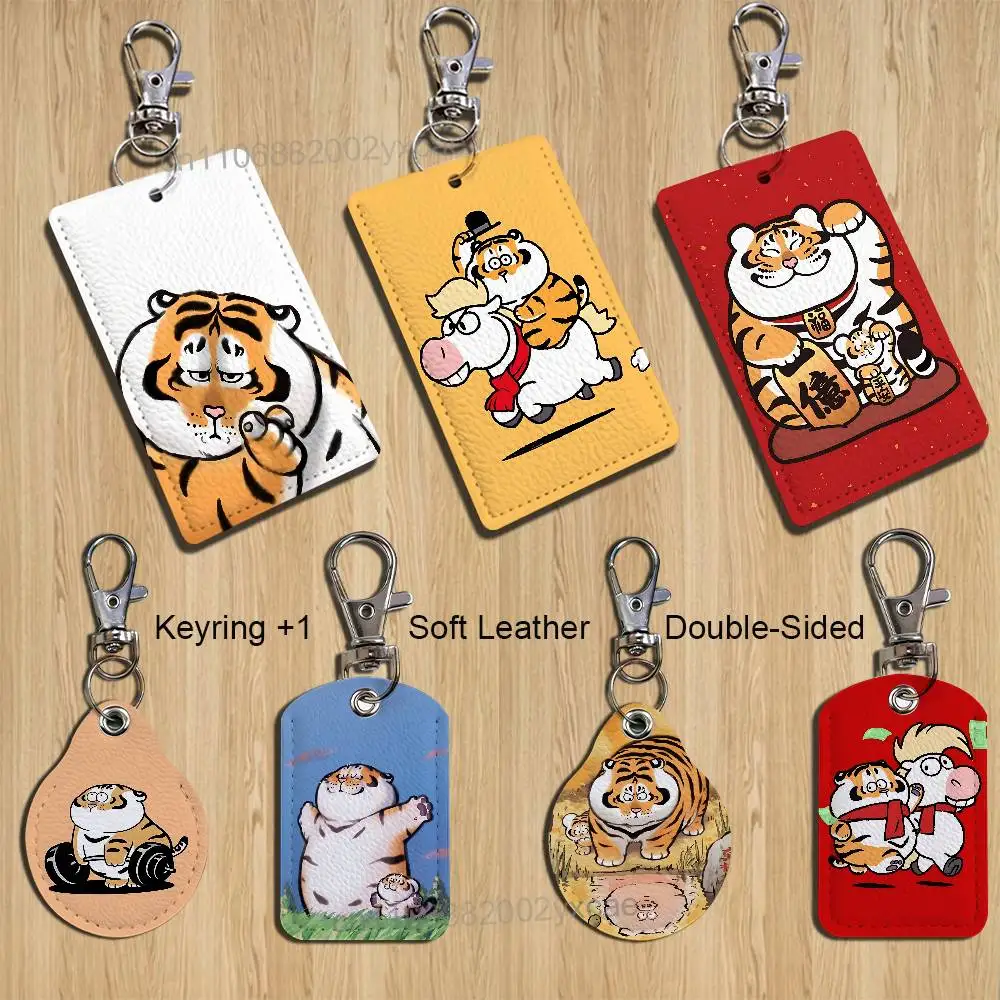 

cute big Fat Tiger Cartoon Singer Anime Card Keychain Fashion Pendant Bag ID Door Card Case Bus Card Cute Adult