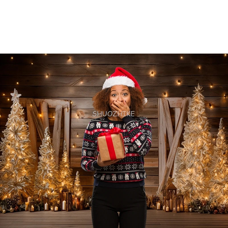 خلفيات عيد الميلاد هدايا شجرة عيد الميلاد الموقد ديكور حفلات الأسرة خلفية التصوير الفوتوغرافي لاستوديو الصور