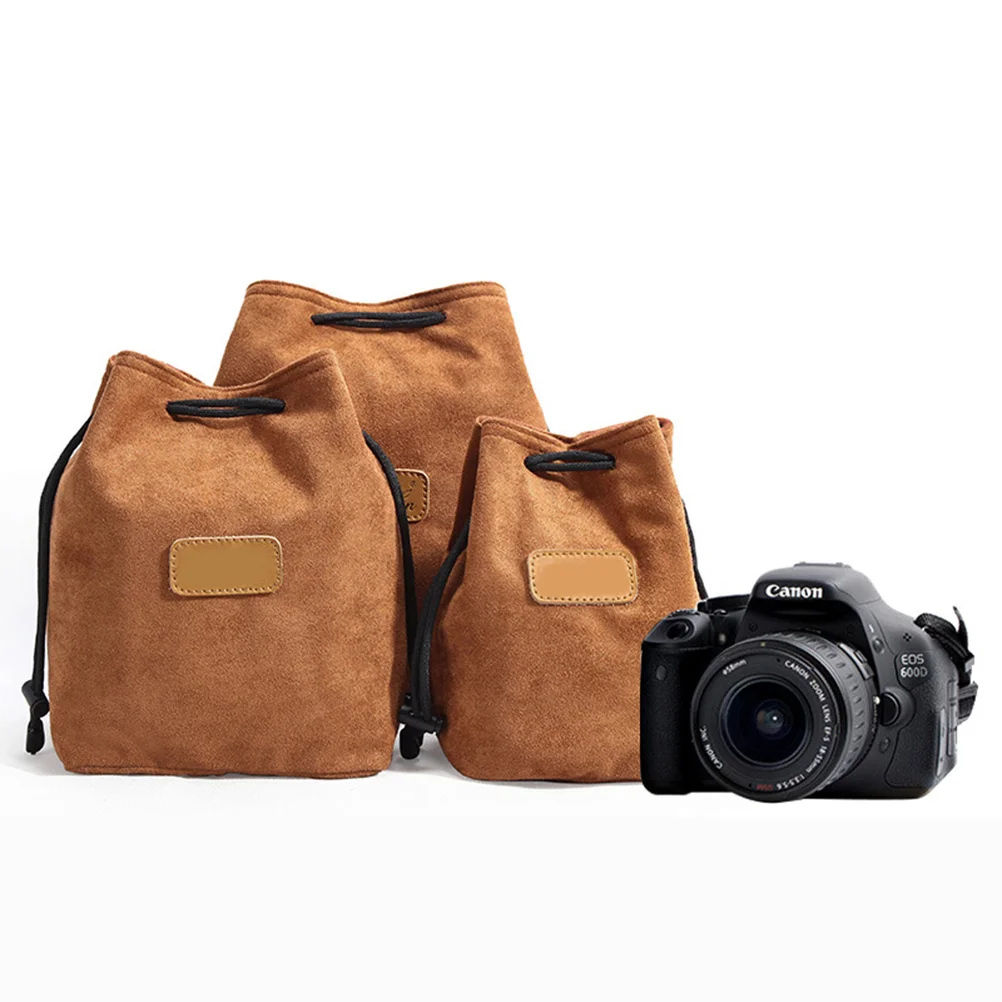 حقيبة عدسة الكاميرا كاكي S حجم المحمولة واقية مبطن كيس التخزين للكاميرا الرقمية Dslr ملحق منظم حقيبة السفر