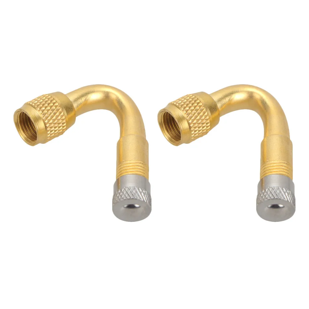 2Pcs Valve Stem Extenders 45 Degree Tire Valve Extension Copper Adapter for Car Motorcycle Bicycle Universal Use