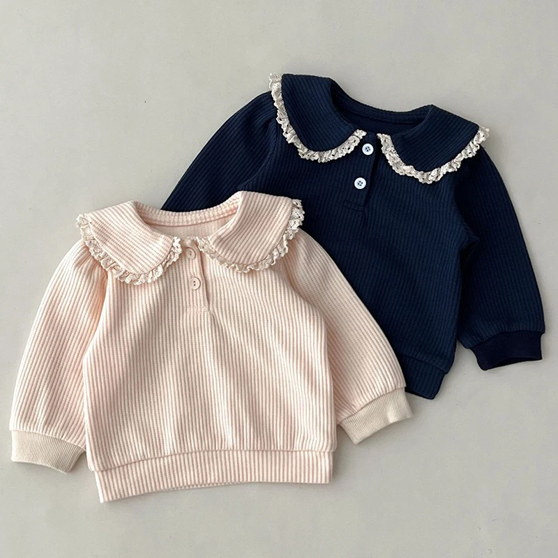 

Baby Girls Cotton Blouse Shirts Fashion Children Kids Toddlers Lace Tops Puff Sleeve Clothes Summer Autumn Cute Clothes For Baby