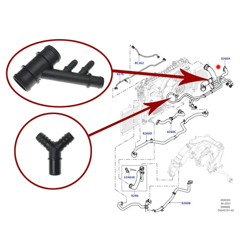 Leading-T-Connector Parts LR050854 LR034637 Designed For 2010-2017 Range Rover Discovery For Jaguar Land Rover Models 5Pcs