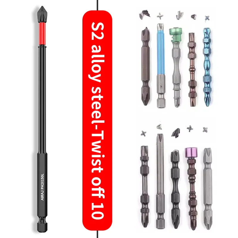 K5 Strong Magnetic Screwdriver Drill Bit Non-slip Shockproof Phillips Cross Head Impact Resistant Bits Electric Screwdriver Tips