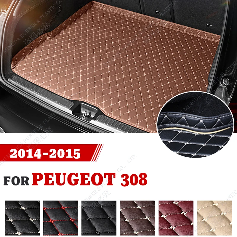 

3D Surrounding Design Waterproof Non-Slip Car Trunk Mat For PEUGEOT 308 2014 2015