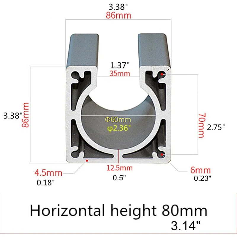 Nema34 Stepper Motor Mounting Bracket Aluminum Alloy Fixed Base Clamp Support 86x86x80mm Router Engraving Milling Ma