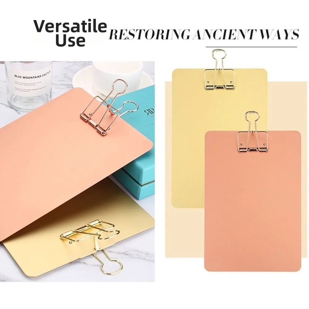 Durable A4/A5 Metal Clipboard Clip Multifunctional Hangable File Folder Paper Storage Organizer Office Stationary