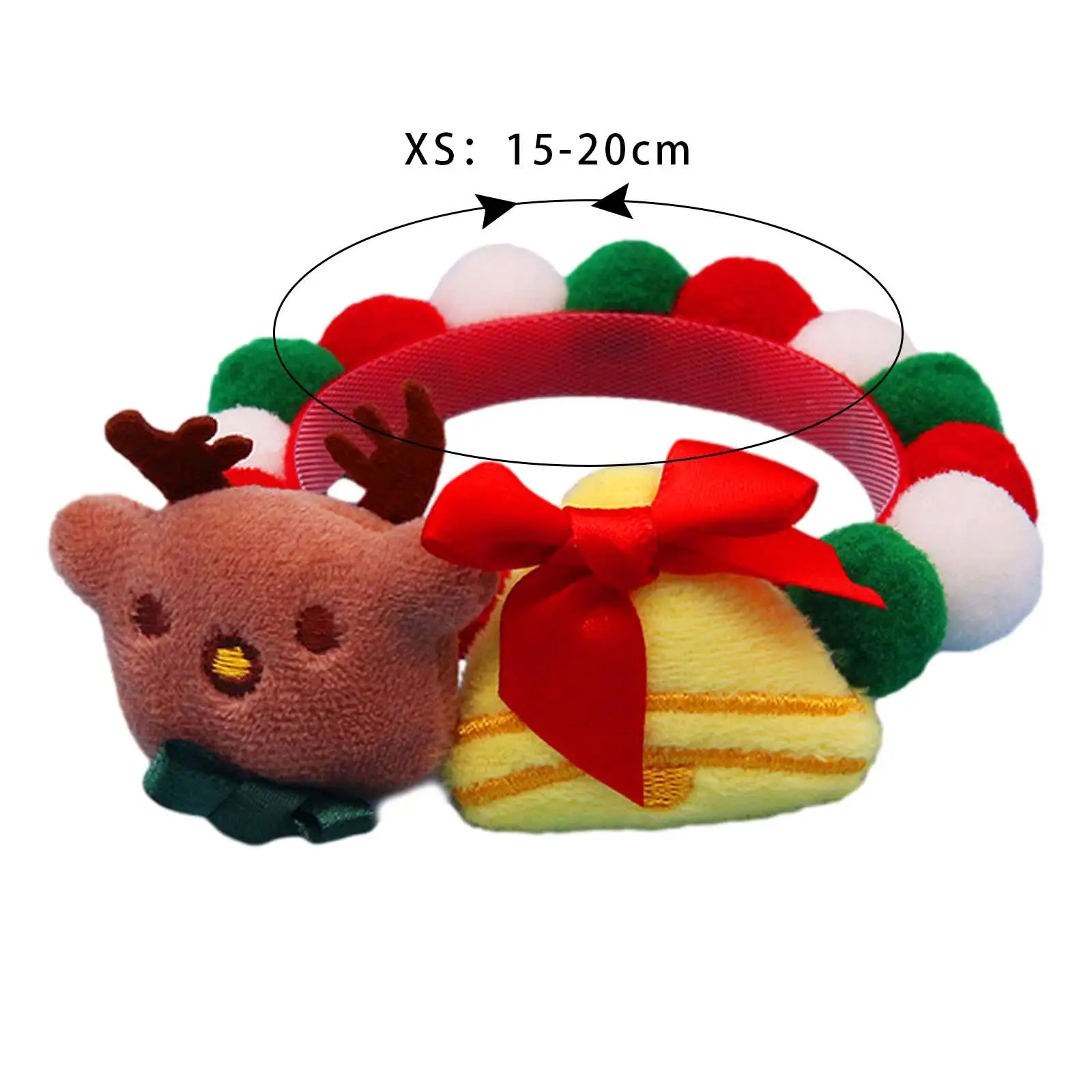 Christmas Scarf Pet Dog Necklace Scarf Holiday Party Costumes, Holiday Pet Necklace Ball for Cosplay Daily wearing