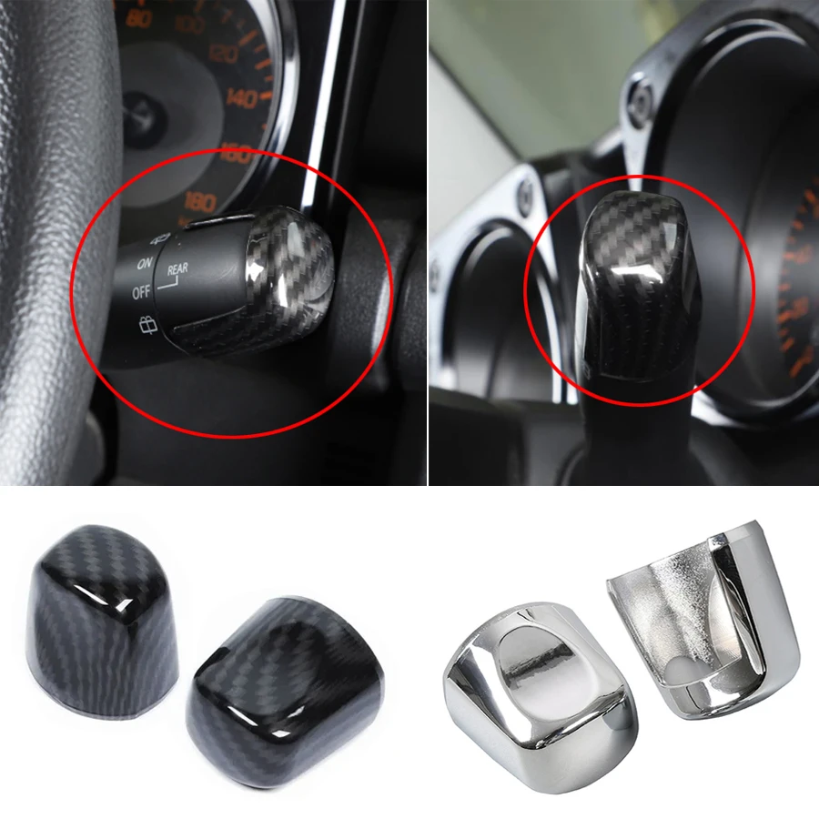 New 2Pcs/Set ABS Chrome Car Decoration Turn Signal/Wiper Control Lever Trim Cover For Suzuki Jimny 2015-2022