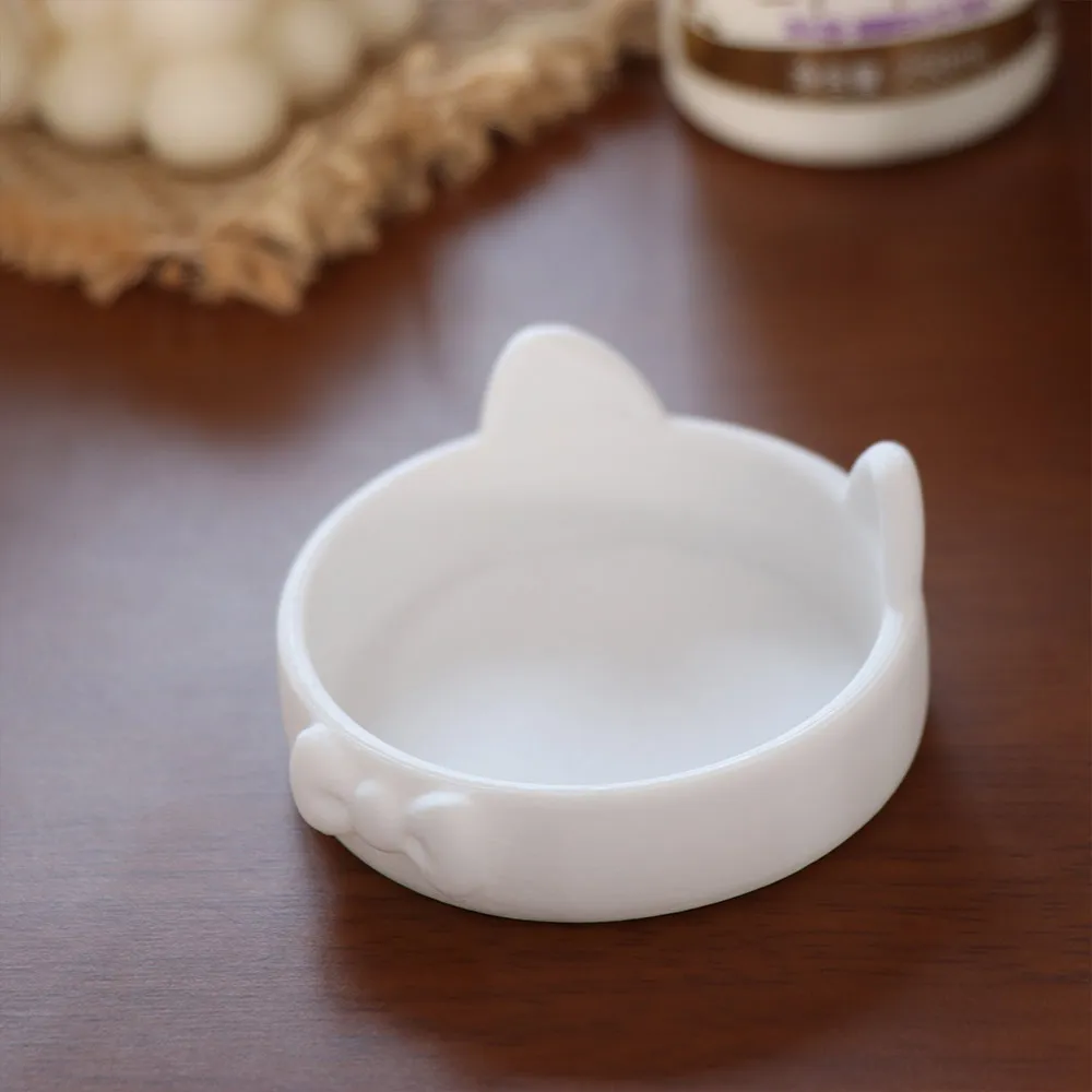 3D Printed Bow Jewelry Plate Cute Non-Slip Jewelry Holder Ornaments Paw Print-Like Base Jewelry Organizer Vanity Tray
