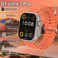 2025 New DT Ultra 3 Smart Watch Men 32Gb Memory GPS Map Video playback NFC BT Call ChatGPT Business Fitness Sport Clock For iOS