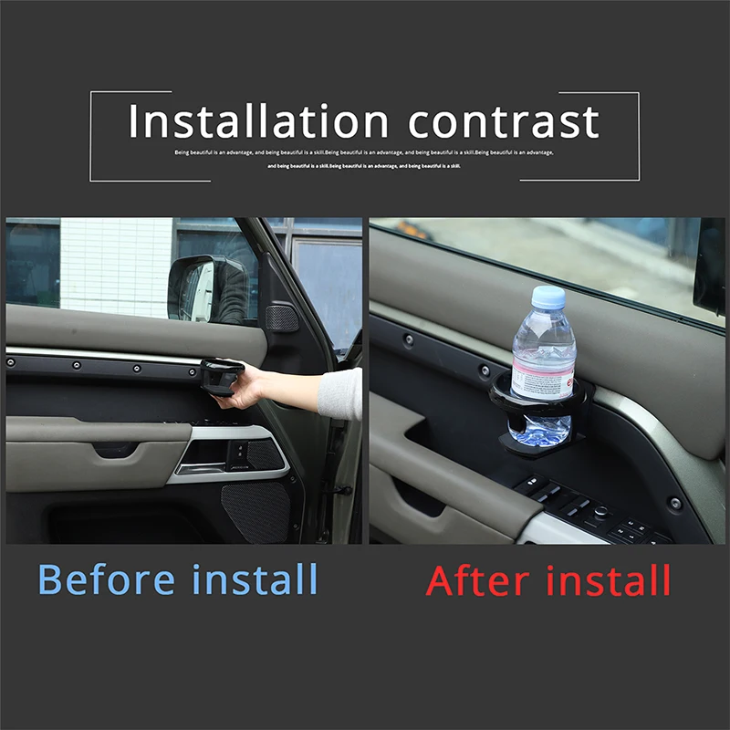 For 2020+ Land Rover Defender inner door panel water cup holder car to install multi-purpose water cup carbon steel 1PCS