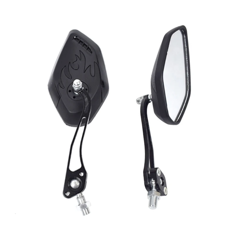 1 Pair Universal Motorcycle Aluminum Rear View Black Handle Bar End Side Rearview Mirrors T3EF