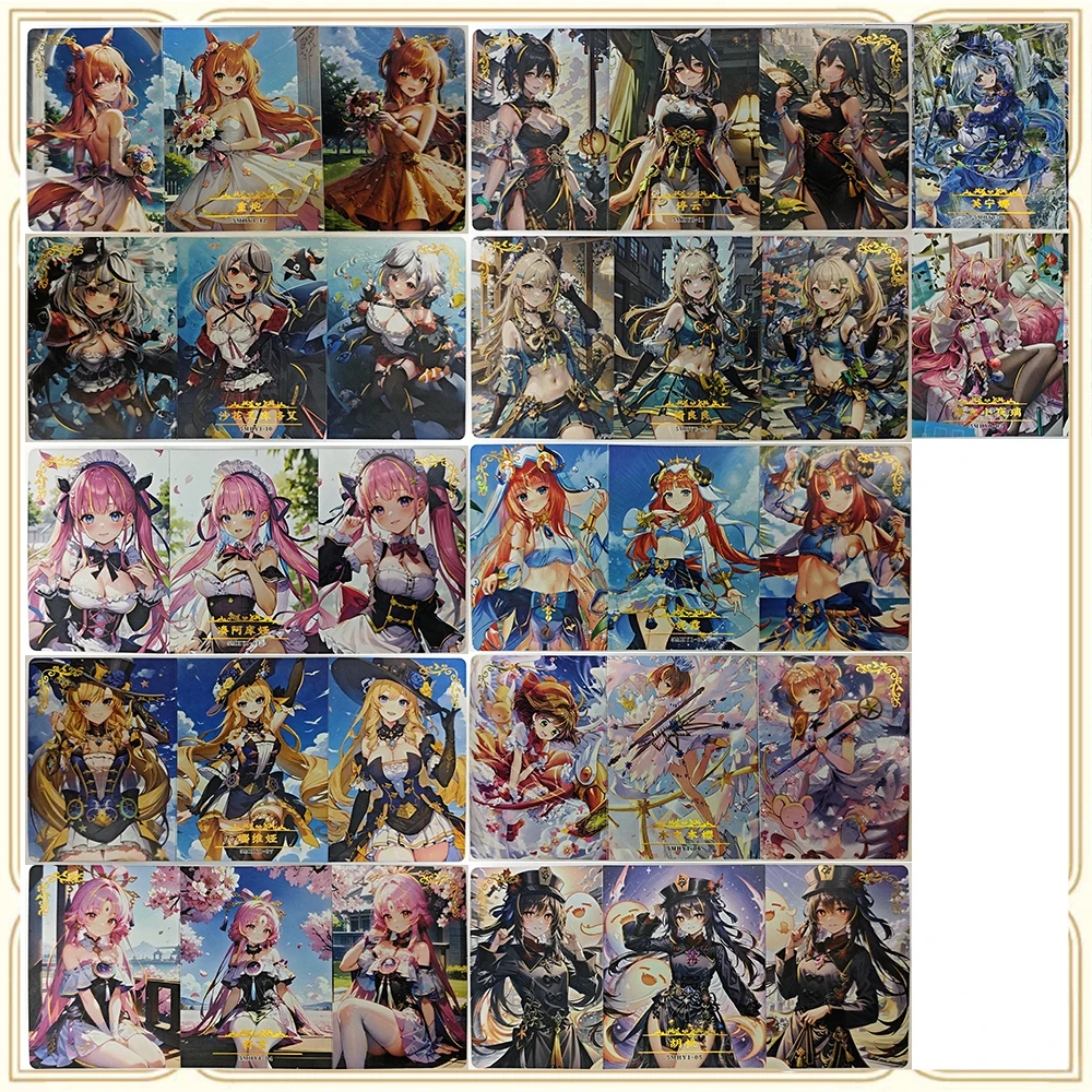 Anime Goddess Story Triple Overlap Furina Frieren Premium Flash Cards Boys Games Toys Christmas Birthday Gift Collectible Cards