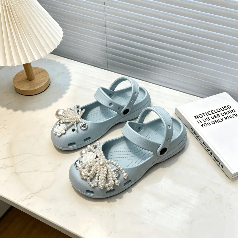 Mädchen Prinzessinnen-Sandalen Süße Perlenverzierung Kinder Strandschuhe Weiche Sohle 2026 Sommer Neue Kinder Freizeitschuhe Rutschfest Trendig – Detail 6