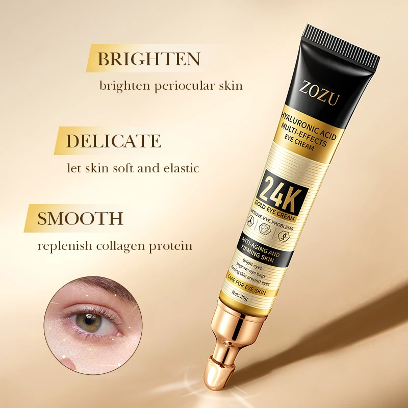

ZOZU 24K Gold Hyaluronic Acid Multi-Effect Eye Cream Intensive Moisturizing Anti-Aging Dark Circles Under-Eye Concerns