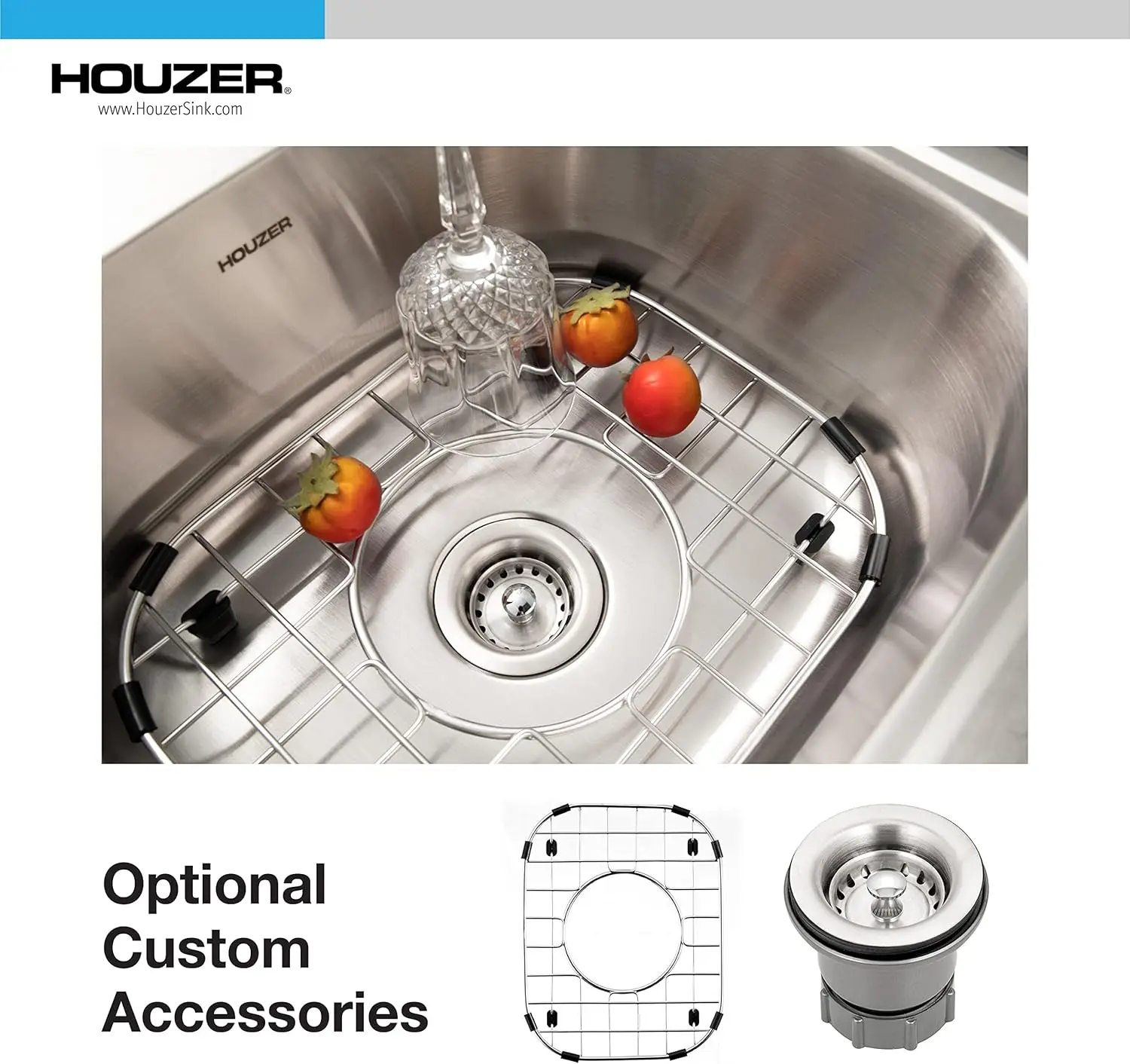 Houzer Hospitality 15 inch Stainless Steel 6 inch Deep Topmount 2-hole Bar Sink - 1515-6BS-1