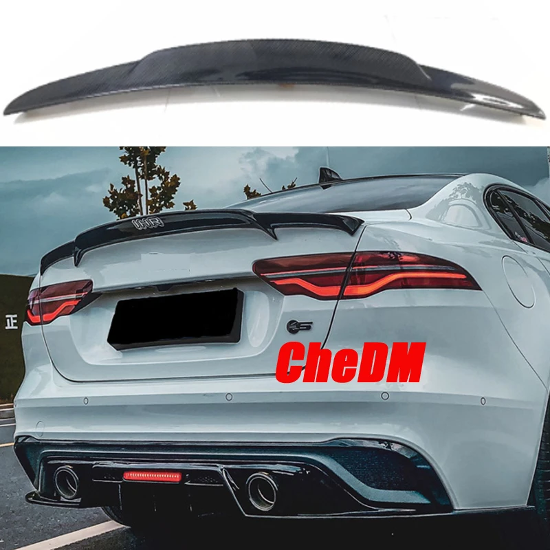 For 2019 2020 2021 2022 2023 Jaguar XEL 100% Real Carbon Fiber Highquality Rear Spoiler Trunk Lid Diffuser GT RT M4 R Styl